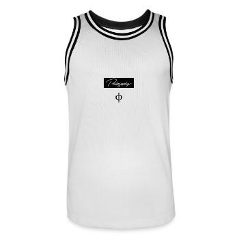 Philosophy φ - Maillot de basket Homme - blanc/noir - Devant - AI Model Male 185 dark (185cm)