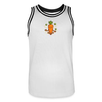 Zen-Karotte und seine schwimmenden Erbsen - Männer Basketball-Trikot - Weiß/Schwarz - Vorne - AI Model Male 185 dark (185cm)