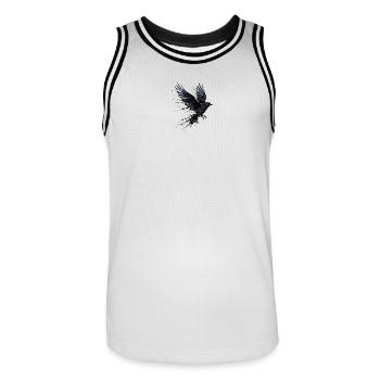 Crow Raven Paint Splash – Modern Watercolor - Men's Basketball Jersey - white/black - Front - AI Model Male 185 dark (185cm)