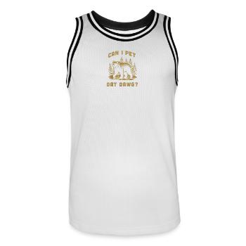 Can I Pet Dat Dawg Hiker Animal Lover Funny Bear - Maillot de basket Homme - blanc/noir - Devant - AI Model Male 185 dark (185cm)