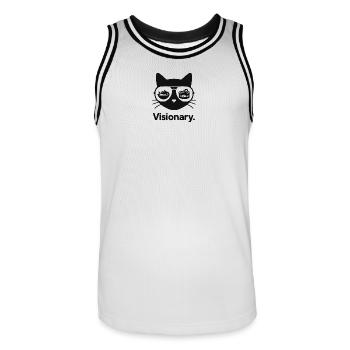 Visionary Cat Fish Lenses - Men's Basketball Jersey - white/black - Front - AI Model Male 185 dark (185cm)