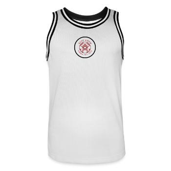 Niedliches Goth-Pentagramm-Wappen - Männer Basketball-Trikot - Weiß/Schwarz - Vorne - AI Model Male 185 dark (185cm)