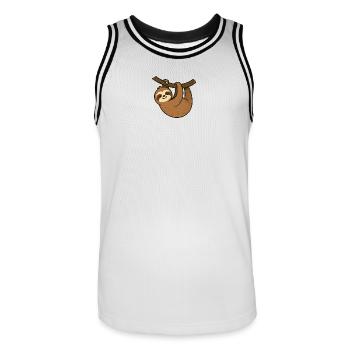 Faultier am Ast Entspannter Moment - Männer Basketball-Trikot - Weiß/Schwarz - Vorne - AI Model Male 185 dark (185cm)