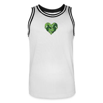 Leaf Heart Nature Design - Men's Basketball Jersey - white/black - Front - AI Model Male 185 dark (185cm)