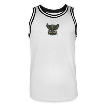 WILDNISS Die Seele der Natur - Männer Basketball-Trikot - Weiß/Schwarz - Vorne - AI Model Male 185 dark (185cm)