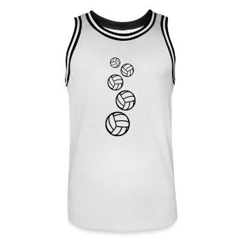 handball_baelle_f1 - Maillot de basket Homme - blanc/noir - Devant - AI Model Male 185 dark (185cm)