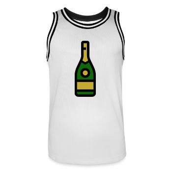Champangner glass, sparkling wine, glass - Men's Basketball Jersey - white/black - Front - AI Model Male 185 dark (185cm)