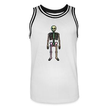 Skelett Comic Halloween - Männer Basketball-Trikot - Weiß/Schwarz - Vorne - AI Model Male 185 dark (185cm)