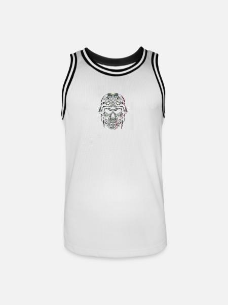 Aviator Skull Pilot - Men's Basketball Jersey - white/black