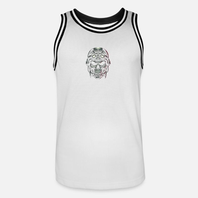Pilotenschädel Pilot - Männer Basketball-Trikot - Weiß/Schwarz