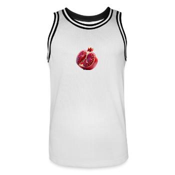 Pomegranate – Juicy elegance - Men's Basketball Jersey - white/black - Front - AI Model Male 185 dark (185cm)