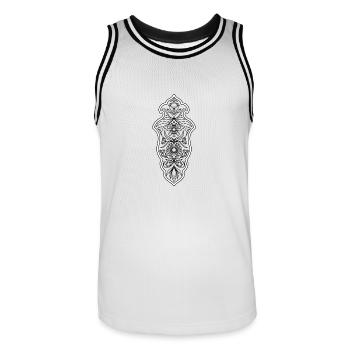 Fleurs capturée - Maillot de basket Homme - blanc/noir - Devant - AI Model Male 185 dark (185cm)