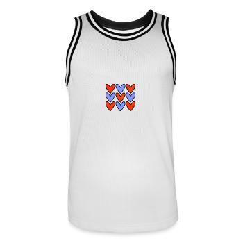 JOYEUX ANNIVERSAIRE. HAPPY BIRTHDAY. ANNIVERSAIRE. - Maillot de basket Homme - blanc/noir - Devant - AI Model Male 185 dark (185cm)