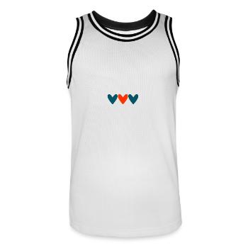 PAAR. ICH HABE GERADE GEHEIRATET. Junggesellinnenabschied. VALENTINSTAG. MARIES - Männer Basketball-Trikot - Weiß/Schwarz - Vorne - AI Model Male 185 dark (185cm)