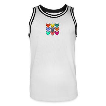 SAINT VALENTIN. EVJF. JE T'AIME. I LOVE YOU. AMOUR - Maillot de basket Homme - blanc/noir - Devant - AI Model Male 185 dark (185cm)