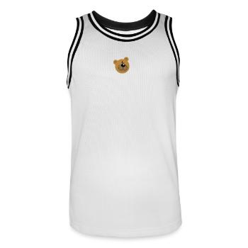 Bär - Männer Basketball-Trikot - Weiß/Schwarz - Vorne - AI Model Male 185 dark (185cm)