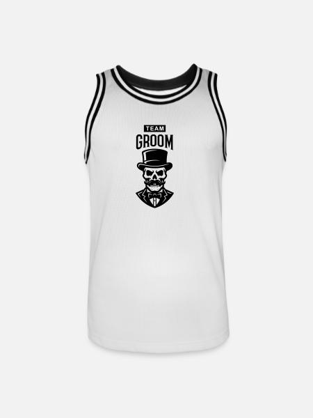 Team Groom Skeleton - Maillot de basket Homme - blanc/noir