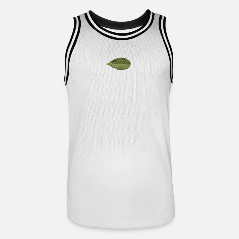 Leaf Structure Olive Green Pattern - Men's Basketball Jersey - white/black