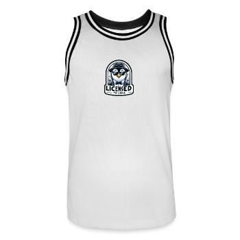 Autorisé à se détendre - Maillot de basket Homme - blanc/noir - Devant - AI Model Male 185 dark (185cm)