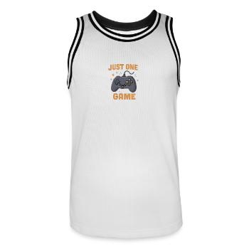 Just One Game – Cute Kawaii Controller - Maillot de basket Homme - blanc/noir - Devant - AI Model Male 185 dark (185cm)
