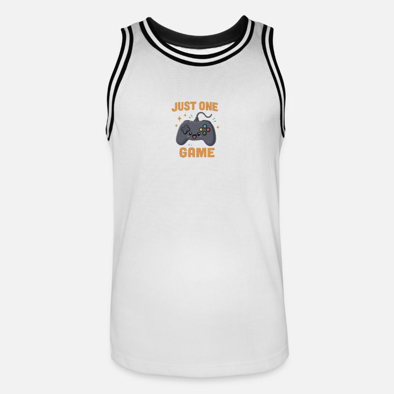 Just One Game – Cute Kawaii Controller - Men's Basketball Jersey - white/black