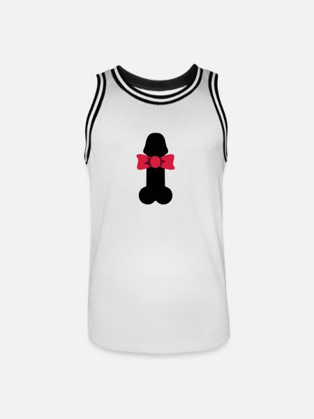 Penis gift, Sir Dick - Men's Basketball Jersey - white/black