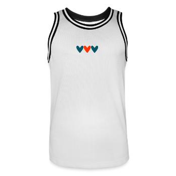 PAAR. ICH HABE GERADE GEHEIRATET. Junggesellinnenabschied. VALENTINSTAG. MARIES - Männer Basketball-Trikot - Weiß/Schwarz - Vorne - AI Model Male 185 dark (185cm)