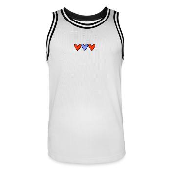 VALENTINSTAG. HERZ. ICH LIEBE DICH. ICH LIEBE DICH - Männer Basketball-Trikot - Weiß/Schwarz - Vorne - AI Model Male 185 dark (185cm)