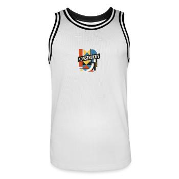 konstruktiv - Männer Basketball-Trikot - Weiß/Schwarz - Vorne - AI Model Male 185 dark (185cm)