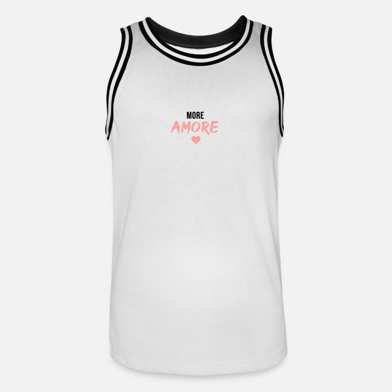 Più Amore Heart - Maglia da basket per uomo - bianco/nero