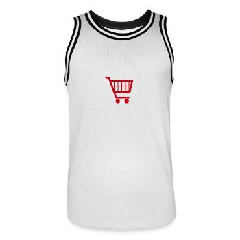 einkaufswagen - Männer Basketball-Trikot - Weiß/Schwarz - Vorne - AI Model Male 185 dark (185cm)
