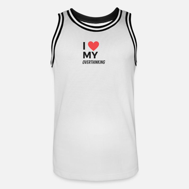 I Love My Overthinking - Männer Basketball-Trikot - Weiß/Schwarz