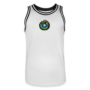 Grüner Drache mit Diamant - Männer Basketball-Trikot - Weiß/Schwarz - Vorne - AI Model Male 185 dark (185cm)