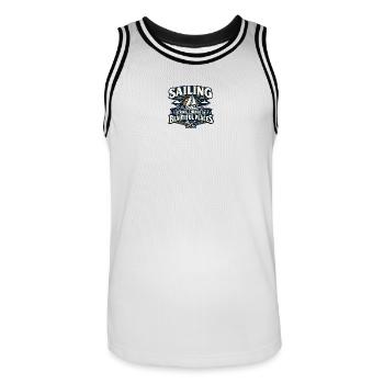 Segelreparaturen - Männer Basketball-Trikot - Weiß/Schwarz - Vorne - AI Model Male 185 dark (185cm)