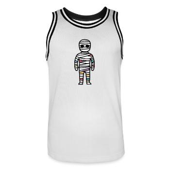 Mumie Halloween Comic Lustig - Männer Basketball-Trikot - Weiß/Schwarz - Vorne - AI Model Male 185 dark (185cm)