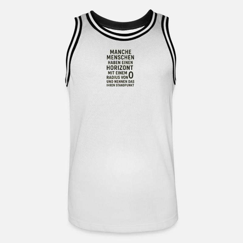 Nullradius-Horizont Standpunkt Spruch - Männer Basketball-Trikot - Weiß/Schwarz