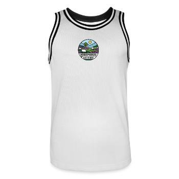 Lüneburger Heide Heidemodus Aktiviert  - Männer Basketball-Trikot - Weiß/Schwarz - Vorne - AI Model Male 185 dark (185cm)