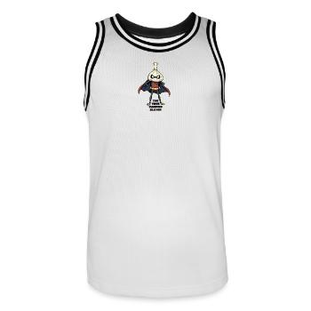 Der wahre Vampirjäger Knoblauchheld - Männer Basketball-Trikot - Weiß/Schwarz - Vorne - AI Model Male 185 dark (185cm)