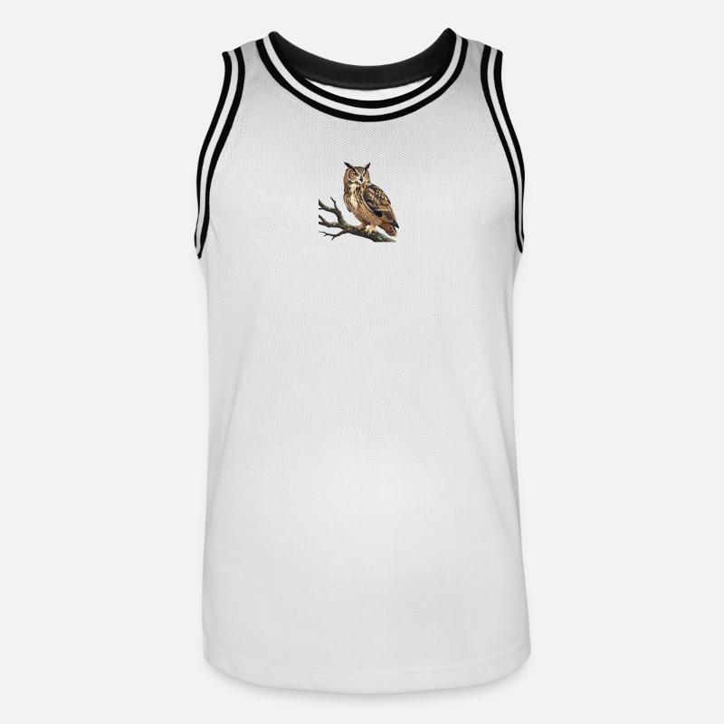 Uhu Eule - Männer Basketball-Trikot - Weiß/Schwarz