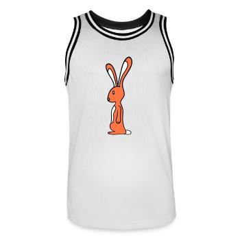 Bunny Rabbit Bunny Stands Cute Small Animal - Men's Basketball Jersey - white/black - Front - AI Model Male 185 dark (185cm)