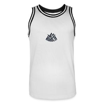 Alpine Schönheit - Männer Basketball-Trikot - Weiß/Schwarz - Vorne - AI Model Male 185 dark (185cm)