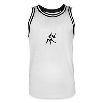 Judo Logo - Maillot de basket Homme - blanc/noir - Devant - AI Model Male 185 dark (185cm)