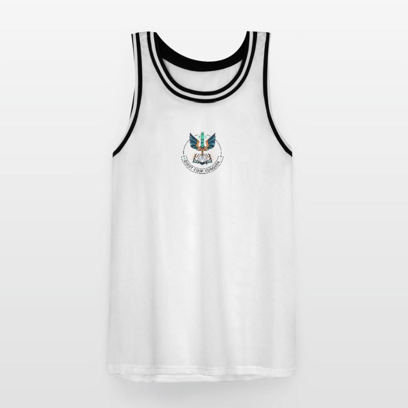 Quest. Code. Conquer Emblem Männer Basketball-Trikot