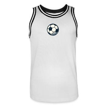 Ballon Ballon Motif Football - Maillot de basket Homme - blanc/noir - Devant - AI Model Male 185 dark (185cm)