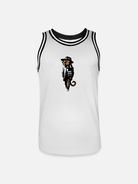 Leopard dandy - Men's Basketball Jersey - white/black