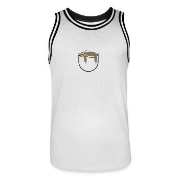 Pocket sloth - Men's Basketball Jersey - white/black - Front - AI Model Male 185 dark (185cm)