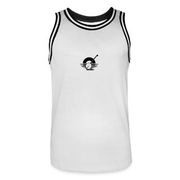 Banjo Banjo joueur Banjoïste - Maillot de basket Homme - blanc/noir - Devant - AI Model Male 185 dark (185cm)
