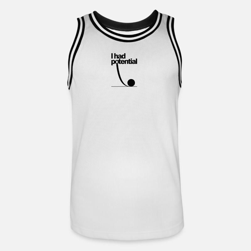 J’avais du potentiel : Potentiel Math Gag - Maillot de basket Homme - blanc/noir