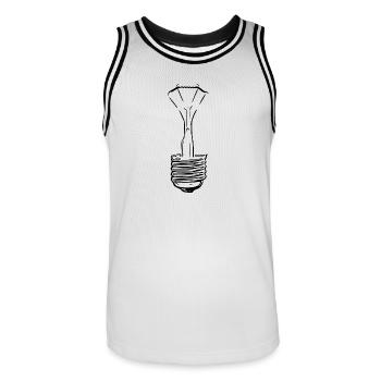 Lampe mit defektem Glaskolben - Männer Basketball-Trikot - Weiß/Schwarz - Vorne - AI Model Male 185 dark (185cm)