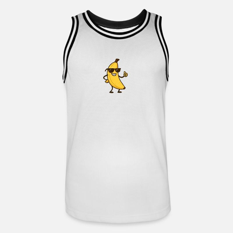 Bande dessinée banane - Maillot de basket Homme - blanc/noir